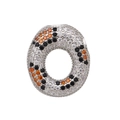 Macro shot of letter O pendant featuring multicolor zircon stones and silver plating - Letter O Pendant Only (Without Chain) (DN250302-O)