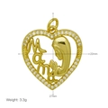 Detailed view of Mama heart pendant with zirconia and size measurements 27mm x 22mm - Praying Mother Style (DN250313-A) (Pendant Only (Without Chain))