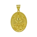 Detailrelief des 18k vergoldeten griechischen Münzanhängers mit religiöser 3D-Gravur - Religiöse Szene Anhänger (Ohne Kette) (DN250308-E)