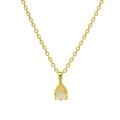 Nahaufnahme einer Halskette mit birnenförmigem gelbem Zirkon und 18k Goldbeschichtung - November (Gelb)