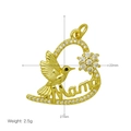 Elegant 18k gold plated hummingbird heart pendant necklace with Mama lettering for gift - Hummingbird Floral Mama Style (DN250312-B) / Pendant Only
