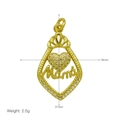 18k gold plated Mamá teardrop pendant with micro-pave heart and sparkling crystals - Spanish Mamá Teardrop Frame Style (DN250312-C) / Pendant Only