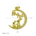 18k gold plated moon and bunny Mamá pendant with cubic zirconia for Mother's Day gift - Moon Rabbit Mamá Style (DN250312-E) / Pendant Only