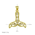 Elegant 18k gold-plated whale tail pendant with zircon inlay for Mother's Day - Whale Tail Zirconia Style (DN250312-G) / Pendant Only