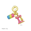 Dettaglio del ciondolo mixer rosa e charm blu con dimensioni 30mm e peso di 3,5g - Stile Miscelatore (Pendant Only (Without Chain)) (DB250505-B)