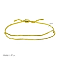 Λεπτομέρεια από επιχρυσωμένο βραχιόλι box chain 1,5mm με ρυθμιζόμενο κούμπωμα - Βραχιόλι Αλυσίδα Κουτί(Χρυσό) / Χρυσό