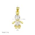 Detailed view of 18K gold boy pendant with cubic zirconia, size 25mm by 13mm - Boy Figure Style - Pendant Only (Without Chain)