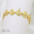 Detail of sunflower sea shell bracelet with 11mm spiral links and zirconia insets - Nautilus Spiral Shell Style (DB250805-C)