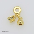 Set di charm caffettiera e tazzina in oro lucido con incisione e peso di 5,2 g - Stile Tema Caffè Ciondolo Solo (Senza Catena) (DB250810-B)
