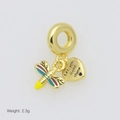 Dettaglio di ciondolo a forma di ape e cuore con incisione 'Let your light shine' per bracciale - Stile Ape Lucciola Ciondolo Solo (Senza Catena) (DB250810-E)