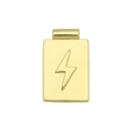 Pendentif rectangulaire plaqué or 18 carats poli avec un symbole d'éclair classique - Pendentif Symbole Éclair Seul (Sans Chaîne) (DN250815-E)