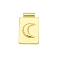 Pendentif rectangulaire plaqué or 18 carats poli avec détail de lune gravé - Pendentif Croissant de Lune Seul (Sans Chaîne) (DN250815-F)
