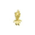 Colgante de pez dorado chapado en oro 18K con escamas talladas y ojos de piedra roja - Verde Pequeño (DN250813-C) Colgante Solo (Sin Cadena)