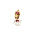 Exquisito colgante de pez bañado en oro de 18K con detalles de koi en esmalte rojo y blanco - Rojo Pequeño (DN250813-F) Colgante Solo (Sin Cadena)