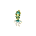 Colgante de pez dorado en cobre chapado en oro 18K con esmalte verde y gemas - Cian Pequeño (DN250813-I) Colgante Solo (Sin Cadena)