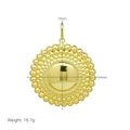 Detailed view of large gold dollar sign pendant with dimensions 72mm and weight 16.7g - Round Bead Relief Style (DN250918-A) Pendant Only (Without Chain)