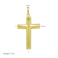 Detailed view of golden cross pendant with 64mm height, 33mm width, and matte texture - Matte Texture Cross Style (DN250919-B) / DN250919-B (Pendant Only)