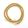 Detailed close-up of 6mm golden twisted polyester rope necklace with lobster clasp and extender - Gold (DN250917-E)