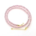 Detail of pink 6mm twisted polyester cord necklace with golden lobster clasp and chain - Pink (DN250917-F)