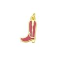 Ciondolo stivale da cowboy dorato con smalto rosso per collane e bracciali - Stivale Cowboy Semplice Rosso (Ciondolo Solo (Senza Catena))(DN250810-E)
