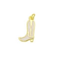Elegante ciondolo a stivale placcato oro 18K con smalto crema per collane moda - Stivale Cowboy Semplice Bianco (Ciondolo Solo (Senza Catena))(DN250810-F)