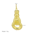 Polished gold fist and ring pendant measurement showing 64mm height and 27mm width - DN250919-G (Pendant Only)