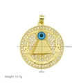 Detailed view of evil eye pyramid pendant in 18K gold plated copper with zircon - Pyramid All-seeing Eye Style (Pendant Only (Without Chain)) (DN250921-A)