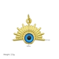 Detailed view of 18K gold evil eye pendant with dimensions 21mm by 20mm and 2.5g weight - Sunburst Evil Eye Style (Pendant Only (Without Chain)) (DN250921-D)