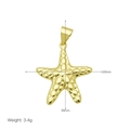 Pendentif étoile de mer de 39mm plaqué or 18 carats avec surface texturée et spécifications - Style Étoile de Mer Texture Galet Doré (DN250922-E) Seul (Sans Chaîne)