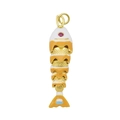 Beweegbare koi vis hanger in goud met oranje en witte emaille strepen - Grote Oranje Wit Gestreepte Emaille Koi Hanger Alleen (Zonder Ketting) (DN250812-D)