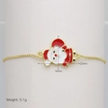 Detailed view of Santa Claus charm bracelet with enamel finish and specific size dimensions - Santa Claus Style (DB251006-A)