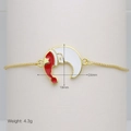 Detail showing the adjustable gold chain and moon pendant size dimensions for this gift - Christmas Moon Style (DB251006-C)