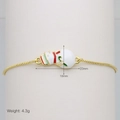 Detail view of 23x10mm snowman charm on golden adjustable chain bracelet, weight 4.3g - Snowman Style (DB251006-D)