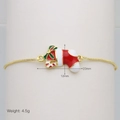 Detailed size view of Christmas stocking charm with dimensions 23mm by 12mm - Christmas Stocking A Style (DB251006-F)