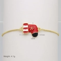 Detailed view of adjustable gold box chain with 21mm Christmas stocking pendant - Christmas Stocking B Style (DB251006-G)