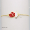 Detail of Christmas glove pendant with golden snowflake on a box chain bracelet - Christmas Glove Style (DB251006-H)