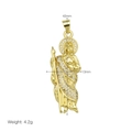 Detailed size view of the St. Jude pendant measuring 42mm in height and 13mm in width - White Zirconia Saint Jude Style Pendant Only (Without Chain) (DN251016-D)
