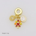 Detailed close-up of colorful heart tree, sun flower and smile face charm pendants - Sunflower & Heart Tree Set (DB251007-G) Pendant Only (Without Chain)