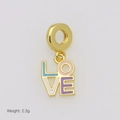 Macro shot of LOVE charm with colorful enamel inlay for gold bracelets and necklaces - LOVE Letter (DB251007-H) Pendant Only (Without Chain)