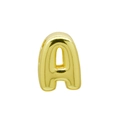 Balloon style golden mirror finish letter A charm for DIY bracelets and necklaces - Bubble Letter A(DB250708-A) Pendant Only (Without Chain) / Gold