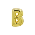 3D gold-plated letter B balloon-style bead for DIY personalized jewelry bracelets - Bubble Letter B(DB250708-B) Pendant Only (Without Chain) / Gold