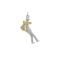 Gros plan du pendentif bicolore en argent et or montrant une finition métallique polie - Style Embrassade Abstraite Ton Divisé (DN251118-H) / Pendentif Seul (Sans Chaîne)