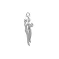 Vue macro d'un pendentif embrasse argenté montrant la texture du métal poli et l'anneau - Style Figure Minimaliste Argentée (DN251118-K) / Pendentif Seul (Sans Chaîne)