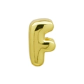 3D golden bubble balloon letter F pendant with a polished mirror finish for DIY jewelry - Bubble Letter F(DB250708-F) Pendant Only (Without Chain) / Gold