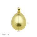 Detalle del colgante ovalado mate chapado en oro 18K, mide 19 mm por 31 mm - Estilo de Huevo (DN251109-B)