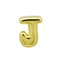 3D bubble style capital letter J accessory in polished gold metal for DIY jewelry - Bubble Letter J(DB250708-J) Pendant Only (Without Chain) / Gold