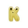 3D balloon style gold-plated letter K charm for DIY bracelets and necklaces - Bubble Letter K(DB250708-K) Pendant Only (Without Chain) / Gold