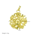 Detailed view of starfish coral pendant in 18K gold plated copper with 24mm size specs - Starfish Coral Style (DN251110-C)