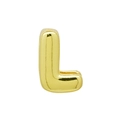 3D bubble letter L pendant in golden finish for DIY bracelet and necklace jewelry - Bubble Letter L(DB250708-L) Pendant Only (Without Chain) / Gold
