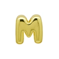 Polished golden 3D bubble letter M charm for DIY bracelets and necklaces jewelry making - Bubble Letter M(DB250708-M) Pendant Only (Without Chain) / Gold